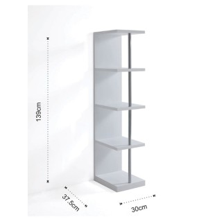 Design White Bookcase - Elle | Tomasucci