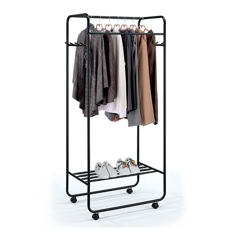 Stand clothes hangers with wheels in steel - London | ISA