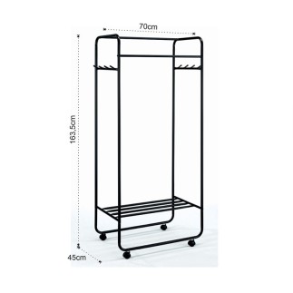 Stand clothes hangers with wheels in steel - London | ISA