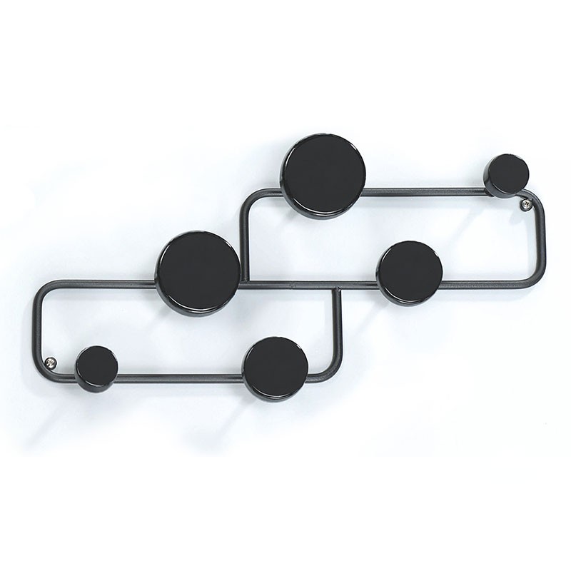 Wall Clothes Hangers in Black Steel - Blow | Tomasucci