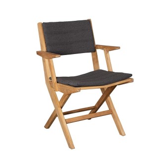 Outdoor Folding Chair in Teak Wood with Armrests - Flip | Cane-line