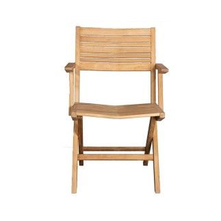 Outdoor Folding Chair in Teak Wood with Armrests - Flip | Cane-line