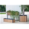 Planter in Teak wood and Aluminium - Combine