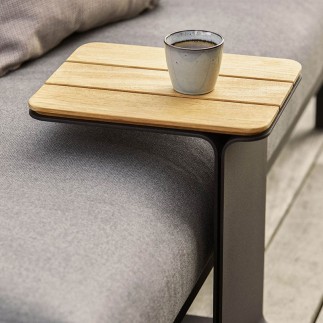 Outdoor Side Table in Alluminum and Wood - Mega