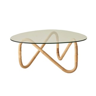 Living Room Coffee Table with Glass Top- Wave | Cane-line