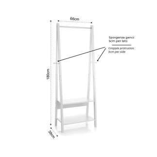 White Lacquered Floor Coat Rack - Alaska | Tomasucci