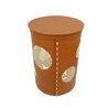 Brown Leather Laundry Basket with Lid - Pavio