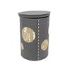 Brown Leather Laundry Basket with Lid - Pavio