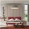 Wooden Double Bed with Upholstered Headboard - Cecilia