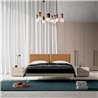 Wooden Double Bed with Upholstered Headboard - Cecilia