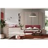 Wooden Double Bed with Upholstered Headboard - Cecilia