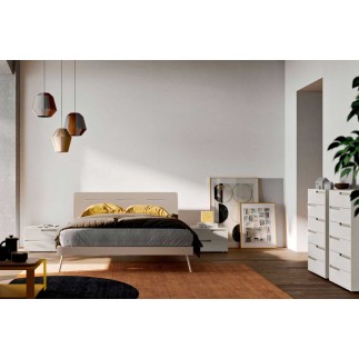 Letto Matrimoniale in Legno con Luce LED - Curve | Orme Light