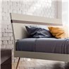 Bed with Wooden Headboard and Bed Frame - Elga