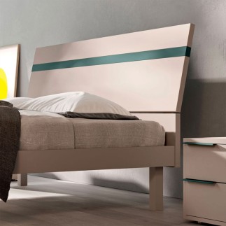 Bed with Wooden Headboard and Bed Frame - Elga | Orme Light