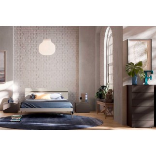 Bed with Wooden Headboard and Bed Frame - Elga | Orme Light