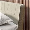 160x190 Wooden Double Bed with Upholstered Headboard - Flo