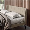 160x190 Wooden Double Bed with Upholstered Headboard - Flo