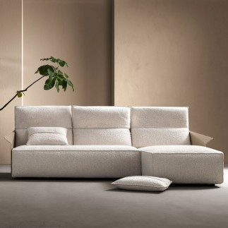 Samoa Sofa with Leather Armrests - Deep Vibe Hit | Samoa Divani