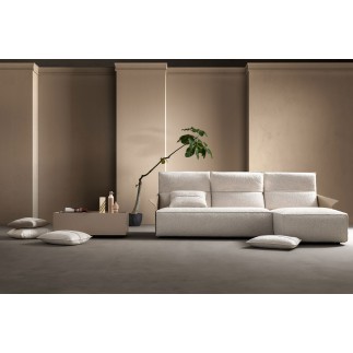 Samoa Sofa with Leather Armrests - Deep Vibe Hit | Samoa Divani