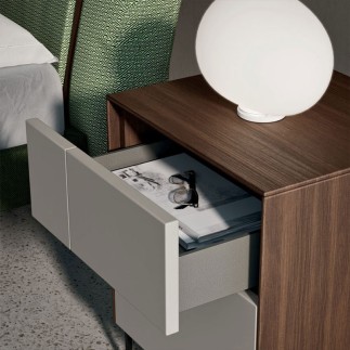 Wooden Bedside Table with Design Drawers - Klee