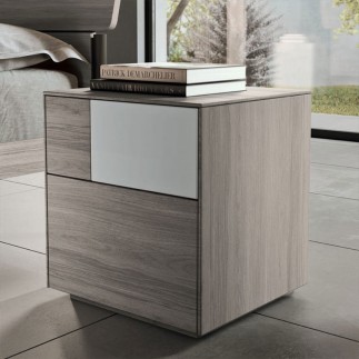 Wooden Bedside Table with Design Drawers - Klee | Orme Design