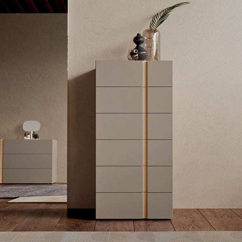 Modern Tallboy in Wood with 6 Drawers - Virgo | ISA Project