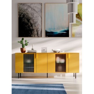 Sideboard in Wood with Glass Doors - Geny | Orme Light