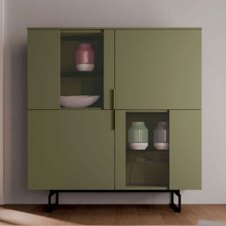 Modern High Sideboard with Showcase - Geny | Orme Light