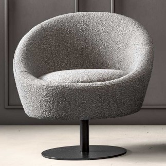 Swivel Armchair in Fabric - Bubble | ISA Project