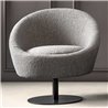 Round Swivel Armchair in Fabric - Bubble