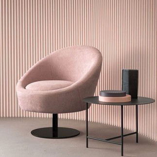 Swivel Armchair in Fabric - Bubble | ISA Project