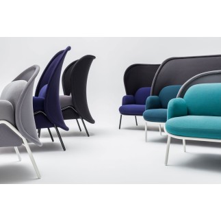 Modern Living Room Armchair in Fabric - Dory