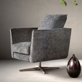 Design Swivel Armchair in Eco-Leather - Skim | ISA Project