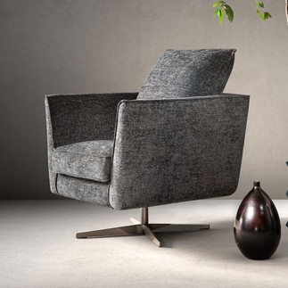 Design Swivel Armchair in Eco-Leather - Skim | ISA Project