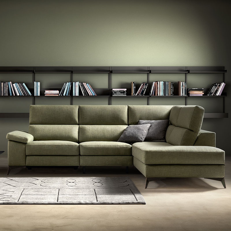 Corner Sofa with Pull Out Seat - Space Look N°2 | Samoa Divani