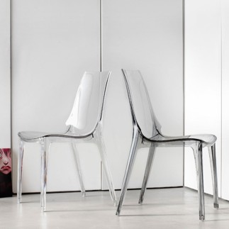 White or Transparent Dining Room Chair - Vanity | Scab