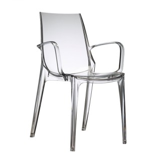 Stackable Chair with Armrests in Polycarbonate - Vanity | Scab