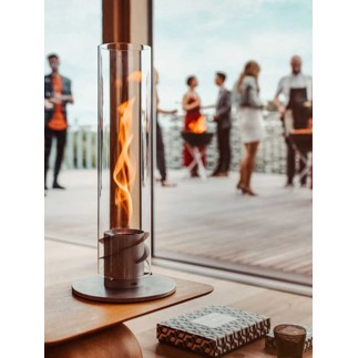 Steel and glass Lantern / Bioethanol fireplace - Spin | ISA