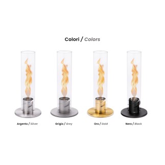 Steel and glass Lantern / Bioethanol fireplace - Spin | ISA