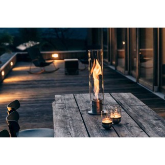 Steel and glass Lantern / Bioethanol fireplace - Spin | ISA