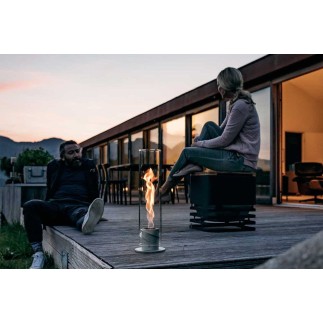 Steel and glass Lantern / Bioethanol fireplace - Spin | ISA