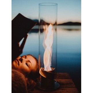 Steel and glass Lantern / Bioethanol fireplace - Spin | ISA