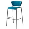 Upholstered Stool with Backrest for Kitchen Island - Lisa