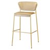 Upholstered Stool with Backrest for Kitchen Island - Lisa