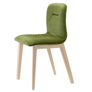 Chair with Wooden Legs Upholstered in Velvet - Alice