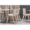 Chair with Wooden Legs Upholstered in Velvet - Alice Natural Pop