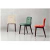 Chair with Wooden Legs Upholstered in Velvet - Alice Natural Pop