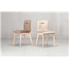 Chair with Wooden Legs Upholstered in Velvet - Alice Natural Pop