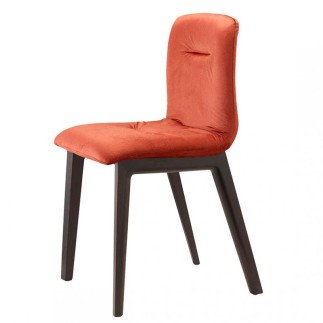 Chair with Wooden Legs Upholstered in Velvet - Alice