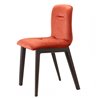 Chair with Wooden Legs Upholstered in Velvet - Alice Natural Pop